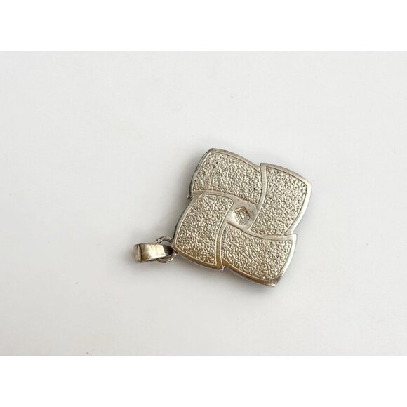 Stoneform Pinwheel Multi Gemstone Turquoise 925 Sterling Silver Vintage Pendant - Picture 6 of 9